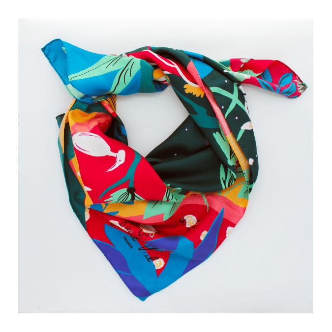 Large silk scarf made in France