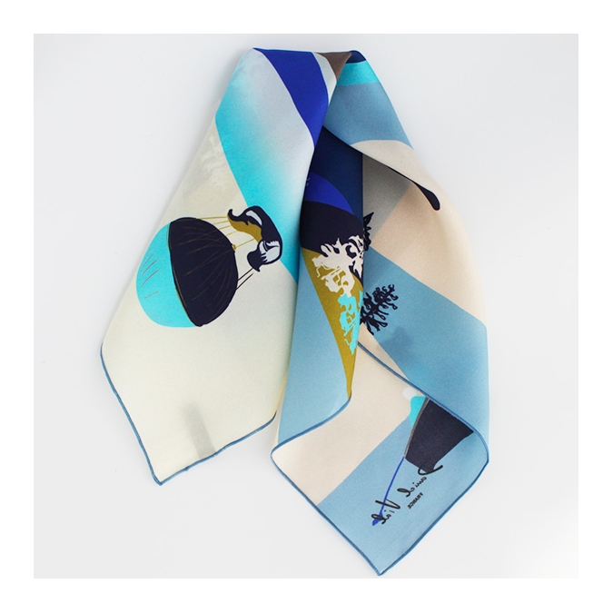 little blue silk scarf