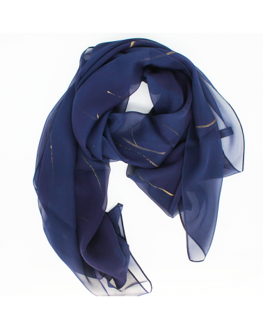 hand painted blue silk stole