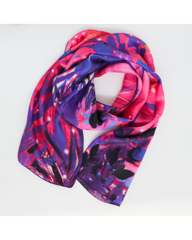 Minor, pink and purple silk scarf