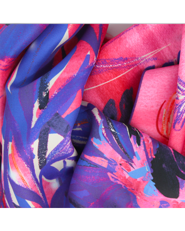 Minor, pink and purple silk scarf